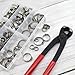 SHRJ 130pcs Pex Clamp Assortment Kit with Pliers, 304 Stainless Steel Heavy Duty PEX Cinch Crimp Rings Pinch Clamps Adjustable 1/4