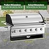 Brand-Man Propane Gas Grill, 40-Inch 6-Burner Built-In Head BBQ Island Outdoor Kitchen, Natural Gas Convertible, Heavy Duty 304 Stainless Steel, 60,000BTUs