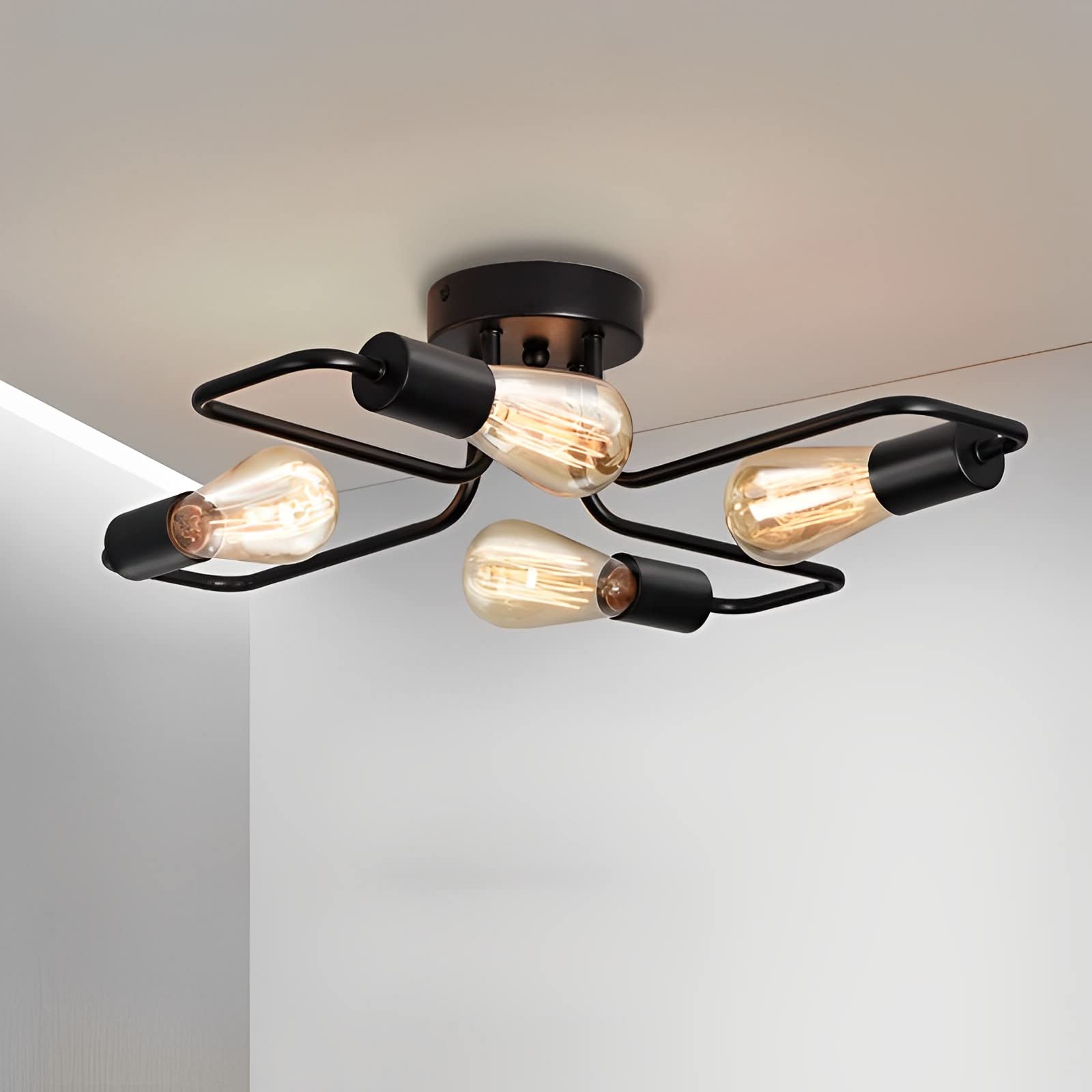 Plafonnier industriel pour cuisine et couloir luminaire moderne
