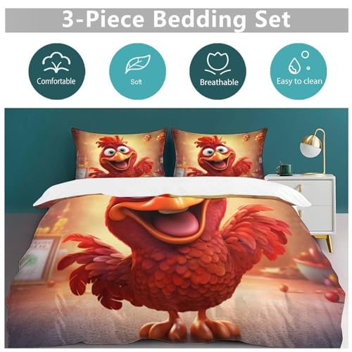 Housse de couette coq de qualité supérieure en microfibre douce King - 4