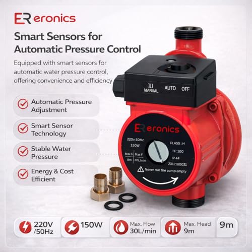 Image of Automatic Water Pressure Pump Suitable for Hot Water Circulation, Washing Machine, RO Shower, (Blue /Red Color)