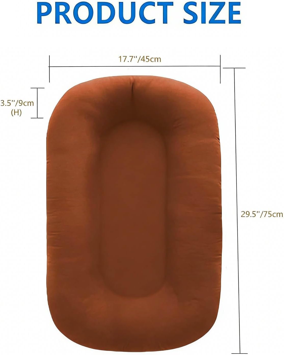 Lounger Pillow for 0-24 Pillow Lounger 0-12 Months, Floor Seats & Loungers, Soft Cotton Breathable (Beige) - 3