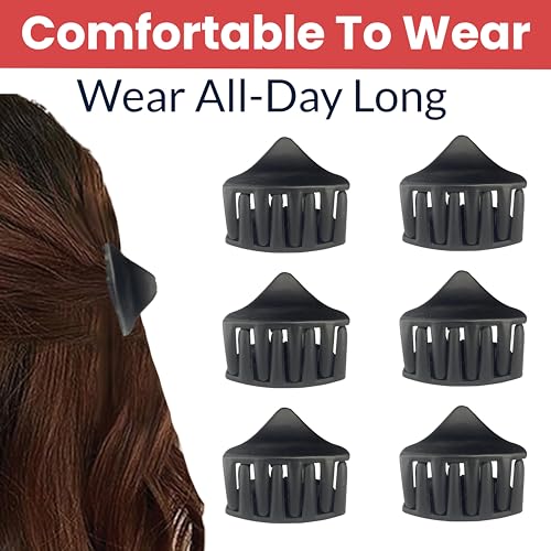 Image of TEMPERIA (6 pcs) Hair Clips for Women & Girls - Clutcher Clutches Claw Clip Accessories - Stylish, Fashional (Black) (DN07)