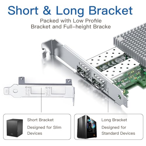 Placa de rede H!Fiber 10 Gb SFP+ PCI-E NIC, com chip Broadcom BCM57810S, placa de porta dupla SFP+, PCI Express X8, adaptador Ethernet LAN compatível com Windows/Windows Server/Linux/VMware Esxi - Imagem 7