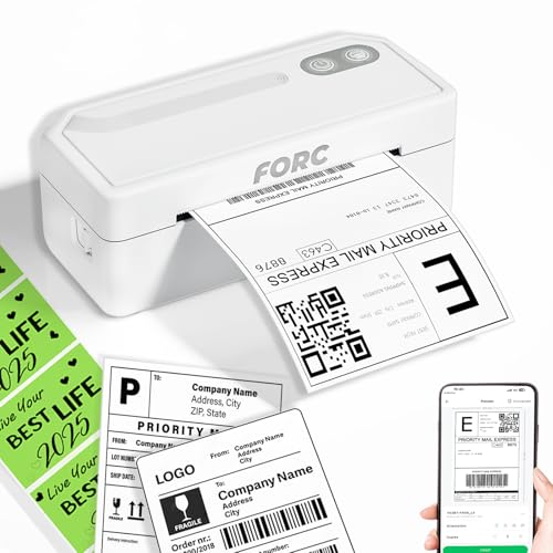 Forc Shipping Label Printer,4X6 Thermal Label Printer for Small Business & Office Package,Compatible