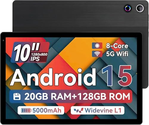 Image of FEARWIKY Tablet, 10.4 inch Android Tablet with 20GB RAM 128GB ROM 1TB TF Card Expandable Octa-Core, Widevine L1, 1280 * 800 HD Touchscreen, Face ID, Wi-Fi 6, Fast Charging