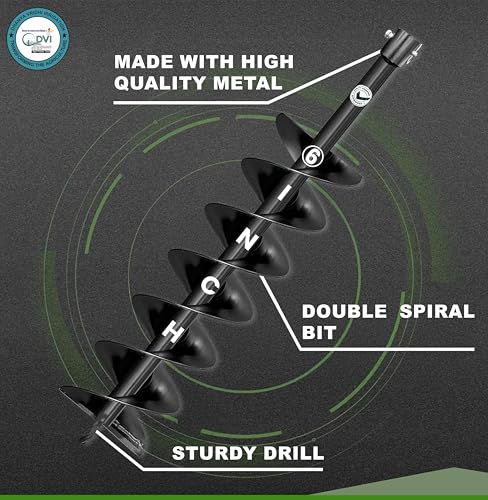 Image of DVI Universal Double Spiral 6 Inch Earth Auger Drill Bit /Planter | Fit In Every Type of Earth Auger | Made With High Metal & ISI Approved Pipe For Durablity | For Digging Holes, Plantation.