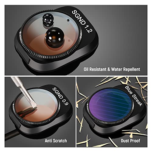 Image of NEEWER ND and Effect Filter Set Compatible with DJI Mini 3 / Mini 3 Pro, GND0.9 GND1.2 Soft Edge Gradient Neutral Density Blue Gold Streak Anamorphic Drone Photography Accessories, 4 Pack