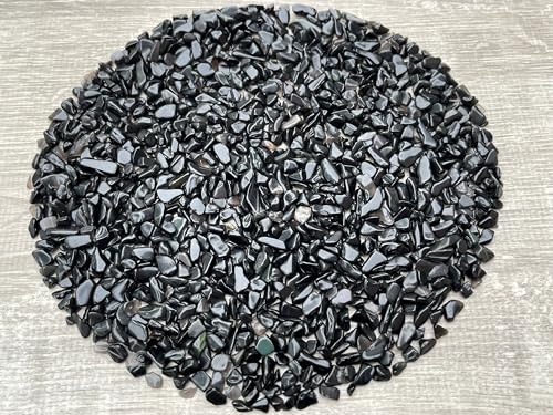 Image of GAF TREASURES 2 oz Lot Natural Rainbow Obsidian Semi Tumbled Gemstone Chips, Crushed Mini Crystals, Undrilled Crystal Chips (Rainbow Obsidian)