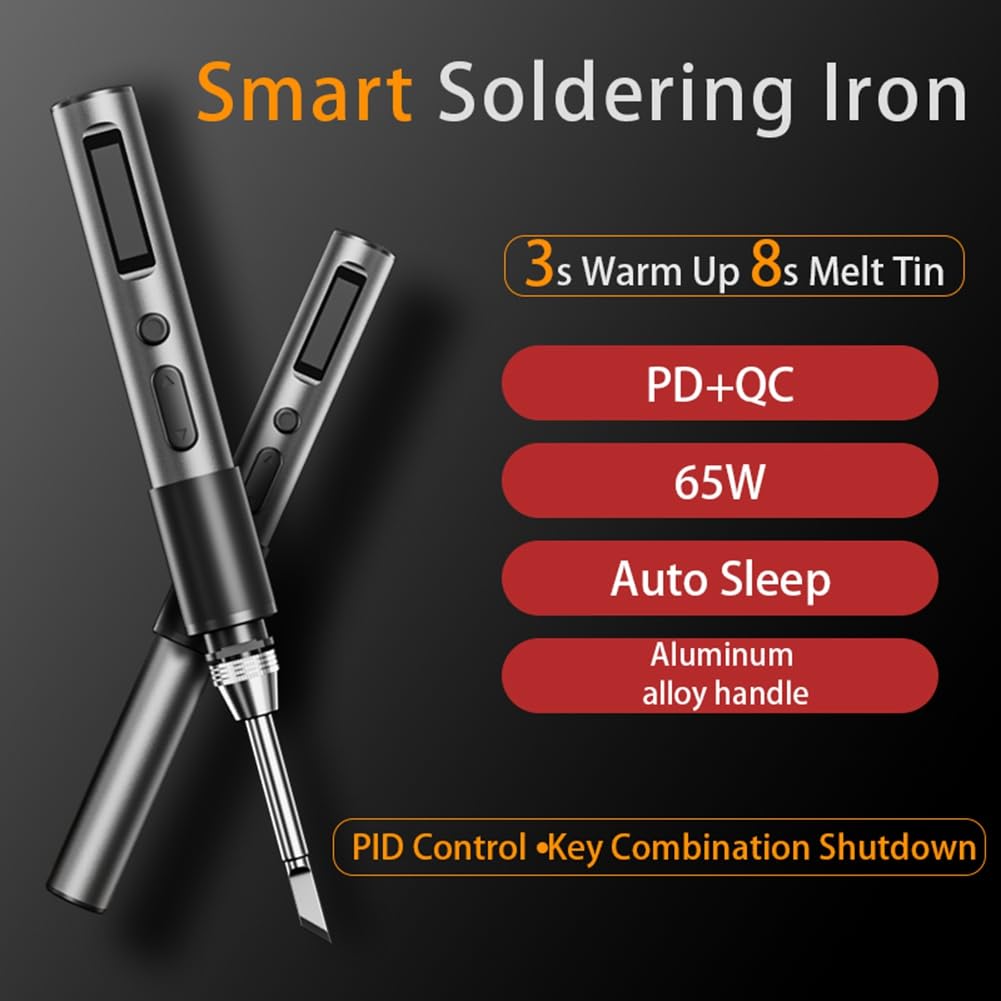 MINI65 - Soldador eléctrico portátil inteligente PD65W, temperatura constante ajustable, compatible con T65/SH72/GD300/