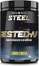 Steel Supplements Rested-AF I Deep Sleep Aid and Muscle Recovery Powder with GABA & Valerian Root Extract | Stress Relief and Cognitive Support | 30 Servings (Lemon Ginger)