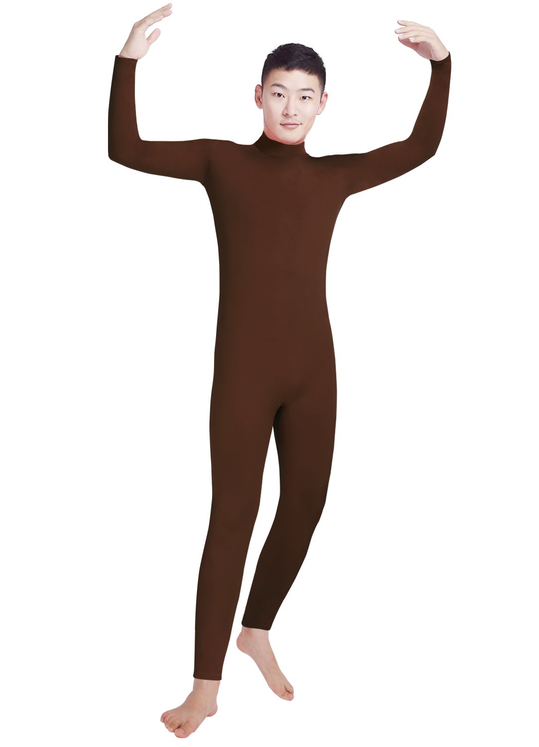 Shinningstar Boys' Men's Zentai Unitard Spandex Turtleneck Long Sleeve Dancewear Bodysuit