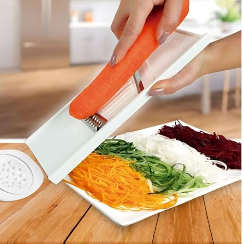 Cortador de Legumes Dupla Face com Lâmina de Aço Inox para Fatiar e Ralar com Praticidade e Seguranç