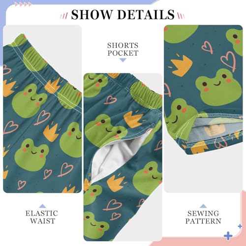 ZZXXB Frog and Crown Boys Long Pants Soft Trousers Elastic Waist Kids Lounge Bottoms with Pockets S-XL4