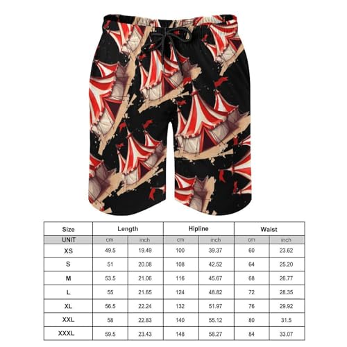 Clown Lion Fire Ring Acrobat Men's Swim Trunks Quick Dry Board Shorts Hawaiian Beach Shorts With Pocket2
