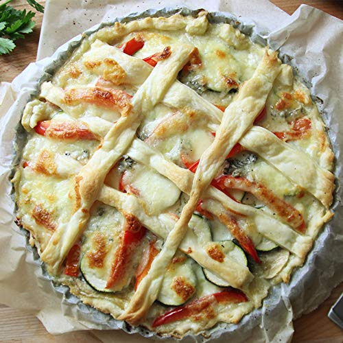 9.5-Inch Round Tart/Quiche Pan 2-Inch Height with Removable Base Bottom, Deep Dish Pie Non-Stick Pan