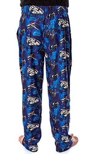 Star Wars Men's Millennium Falcon X-Wing Tie Fighter Allover Pattern Adult Sleep Lounge Pajama Pants4