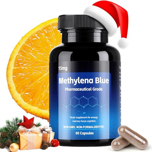 Crobirware Methylene Blue Capsules, 99% Purity Pharmaceutical Grade Methylene Blue, 60 USP Grade for Improved Brain Absorption, Healthy Cellular, Focus, Clarity, Energy, Cognitive Support, Made in USA