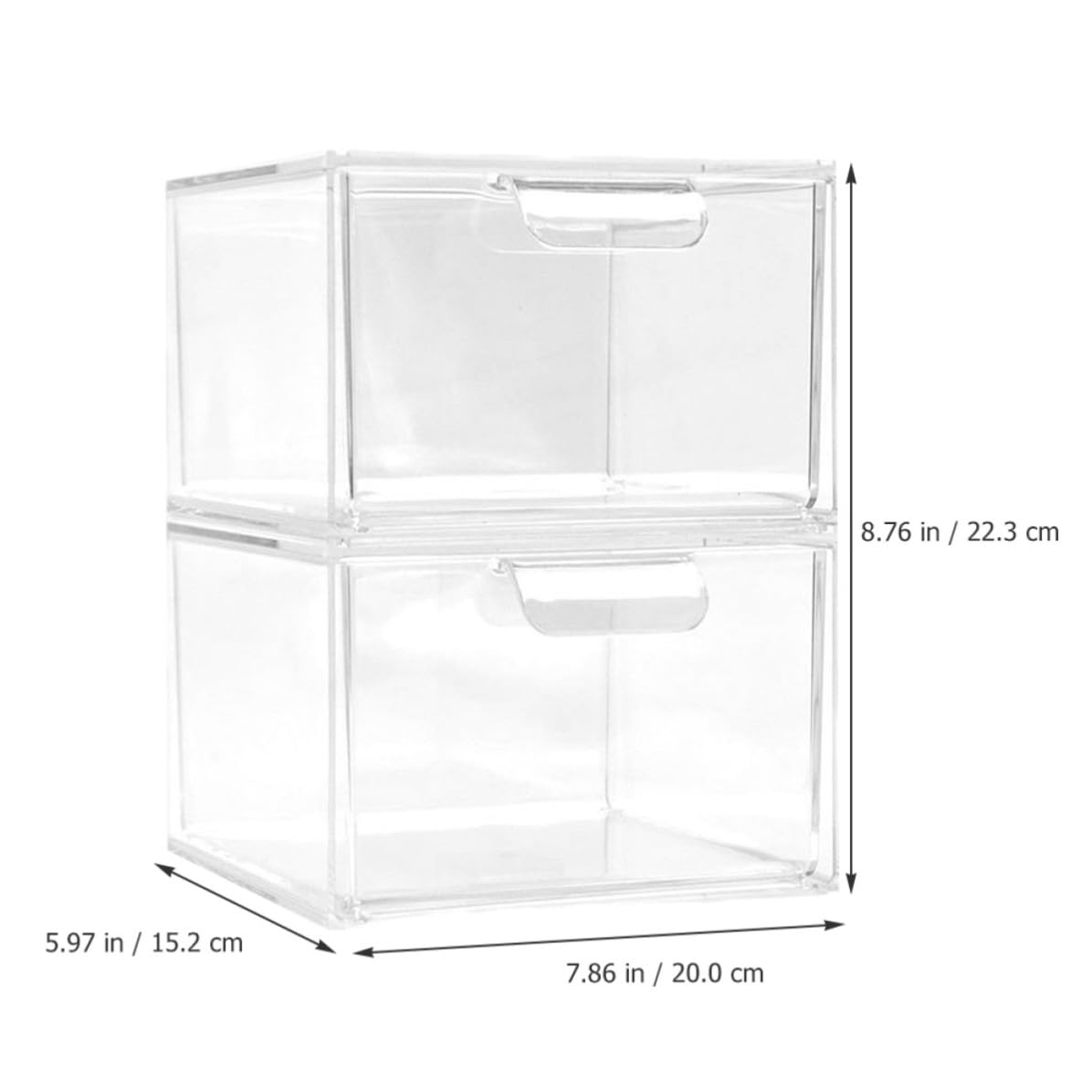 Organisateur de Tiroir Transparent en Plastique 2 Pièces