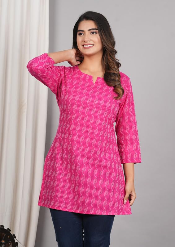 Image of Women Cotton Printed Kurti for Women | Stylish, Casual, Regular, Soft & Cozy, Comfortable Short Kurti
