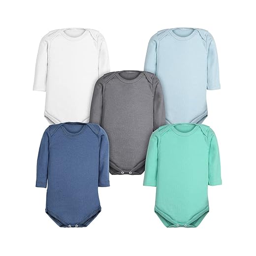 Body Bebê Kit 5 Peças Manga Longa Liso Masculino