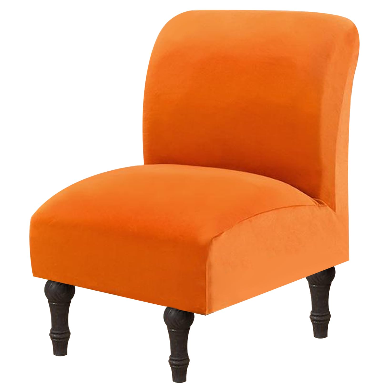 Hintyne Velvet Chair Cover Armless Chair Slipcover, Soft Breathable Stretch Armless Cover with Elastic Edge, Washable Couch Slipcover for Living Room Bedroom