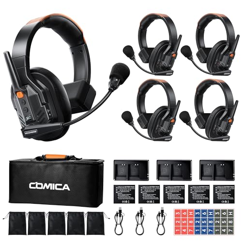 Image of COMICA Seekcom S1 Wireless Intercom Headset System for 5-User Team Intercom
