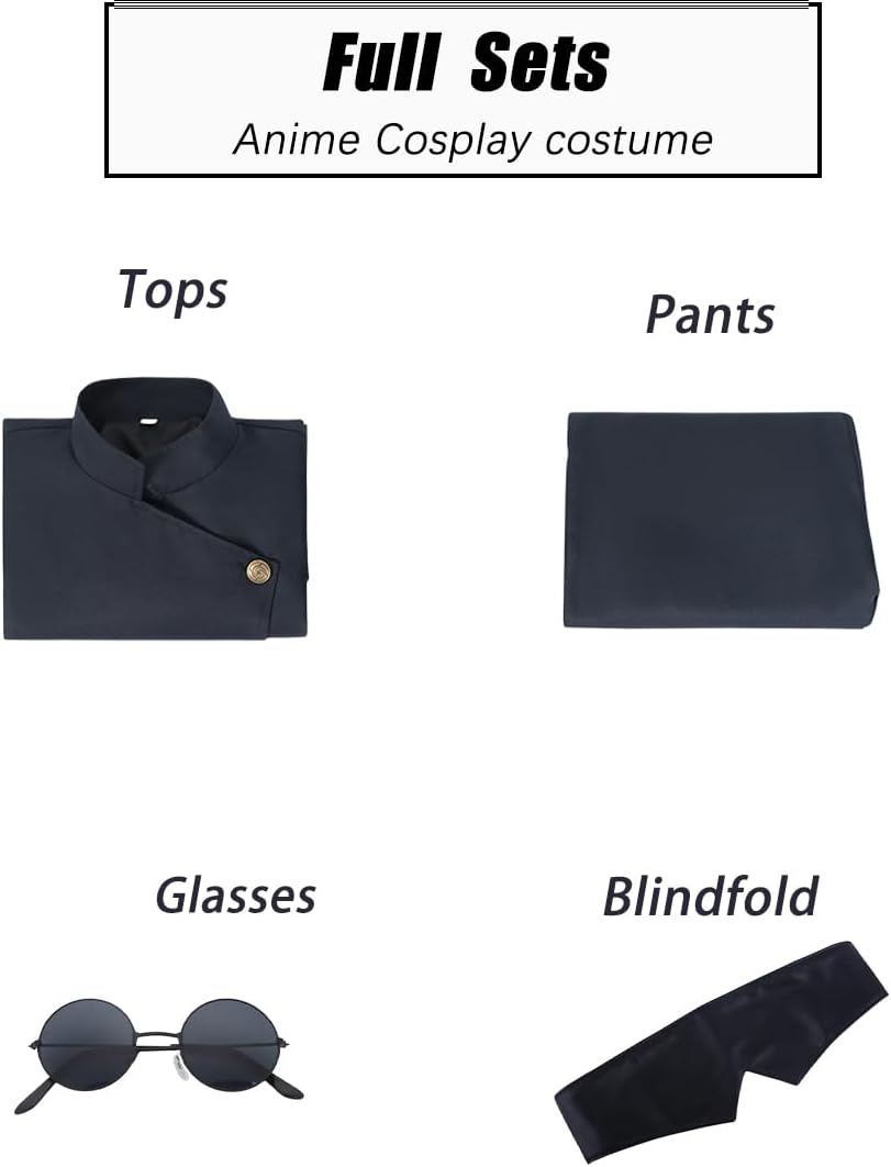 FAZA Anime Jujutsu Cosplay Uniform Megumi Fushiguro Costume Japanese School Outfit Unisex Blue Black Sets - Image 5