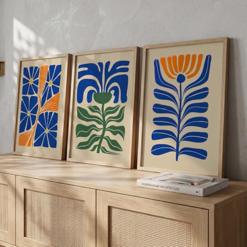 Image of kotart Boho Art Home Decoration Paintings With Frame For Living Room Bed Room Hotel Wall Decor Digital Reprint Set of 3 (13X17 inch)