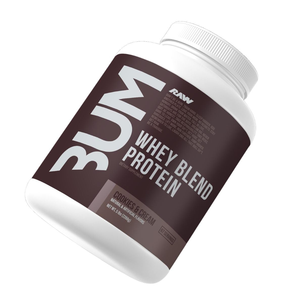 Raw Cbum Whey Blend Protein, 25g Protein per Scoop, 5 Lbs 67 Serves Flavor Cookies & Cream