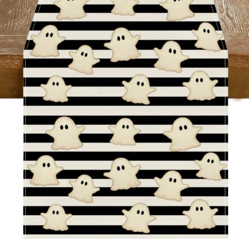 RABUSOFA Ghost Halloween Table Runner,Halloween Decorations for Home