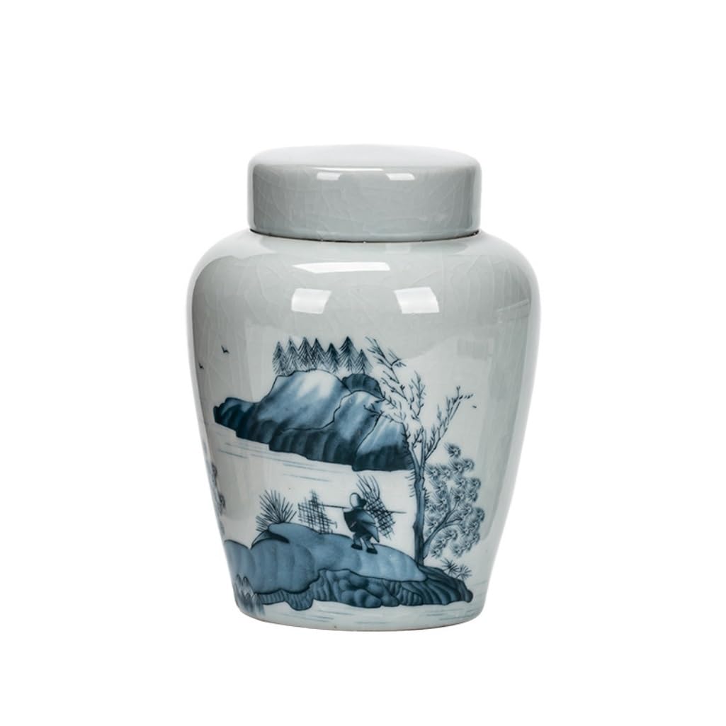 Contenitore per il tè in ceramica, creativo, barattolo per la conservazione del tè sfuso, set da tè cinese retrò, set da due barattoli, barattolo in ceramica da cucina con coperchio, contenitore per