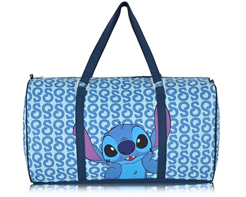 Disney Stitch Travel Bag, Duffle Bag, Overnight Bag, Weekender Bag | Mini 16 Inch Leather Classic Premium Travel Duffle Bag for Women, Men, Adults