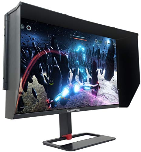 Image of Sceptre 27 inch IPS 2K LED Monitor 2560x1440 QHD HDR400 HDMI DisplayPort up to 144Hz 1ms Height Adjustable Include Gaming Blinders Build-in Speakers, Machine Black (E278B-QPN168+)