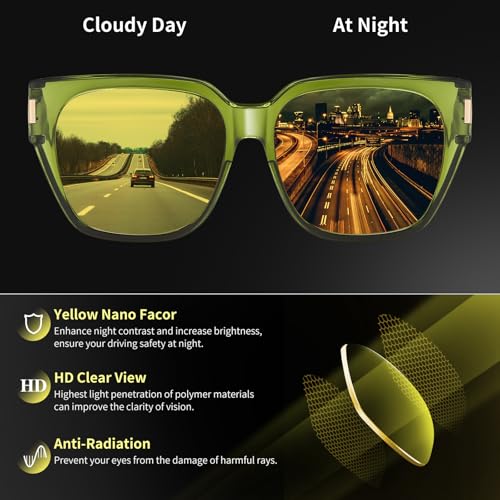 HAOLOTA Polarized Fit Over Glasses Sunglasses for Women Men Trendy Square Wrap Around Shades UV Protection4