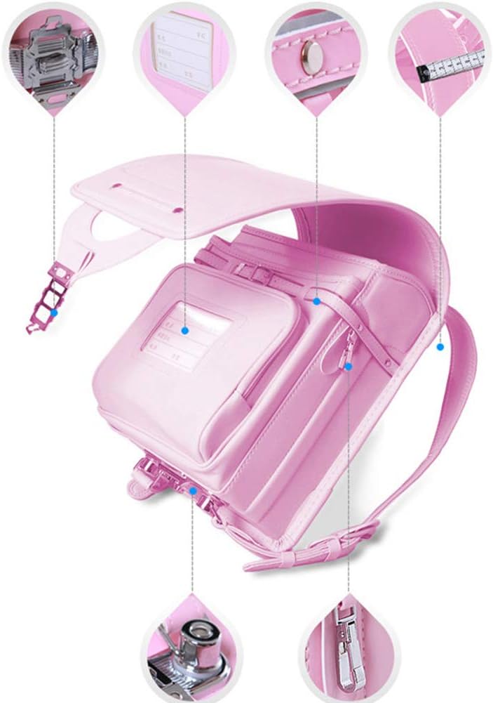 🔥 Ransel Randoseru Semi-automatic Japanese school bags for girls boys PU leather