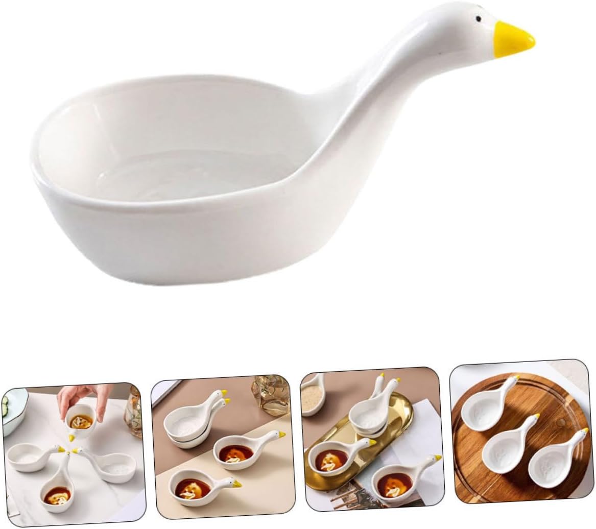 IMIKEYA White Ceramic Dipping Sauce Dish for Appetizers and Soy