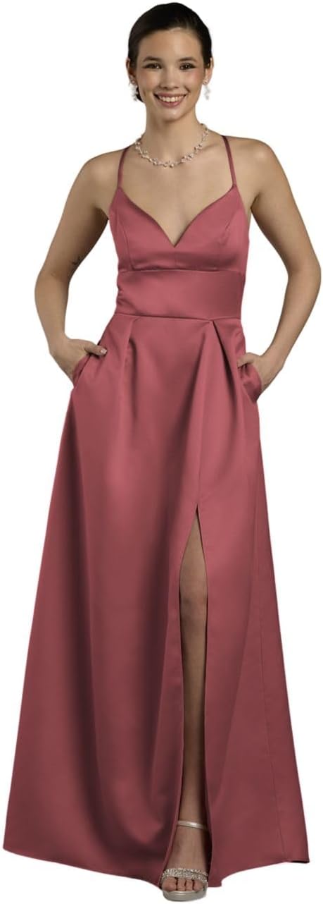 David's Bridal Satin Empire Waist Ball Gown