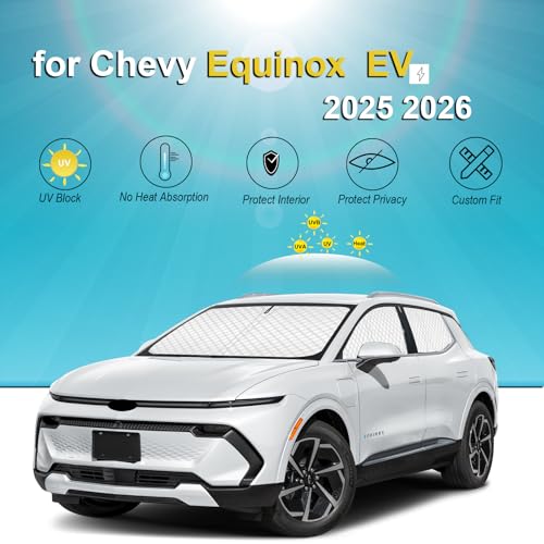 Image of KMF 5pcs Sun Shades for 2025 2026 Chevy Equinox EV Accessories, Chevrolet Car Window Covers Sunshade for Windshield Side Rear, UV Block and Blackout Privacy for Car Camping Outdoor