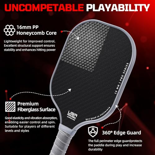 image for BAGAIL Pickleball Paddles, USAPA Approved Fiberglass Surface Picklebal
