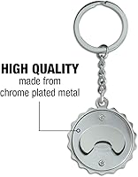 Vista 6 de Christmas Holiday Santa Sack Graphic Keychain Chrome Plated Metal Pop Cap Bottle Opener