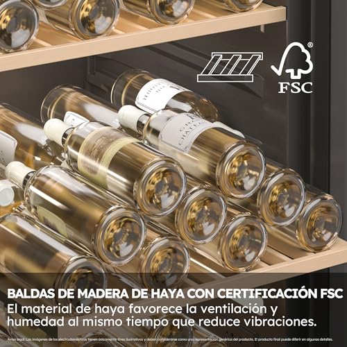 Miniatura 5 de Haier Wine Bank 50 Series 5 Hws32gdg Vinoteca De 32 Botellas, 2 Zonas Independientes, Estantes De Madera, Filtro Anti-Uv, Sistema Antivibración, Display Digital, Iluminación Led, 37 Dba, Negra