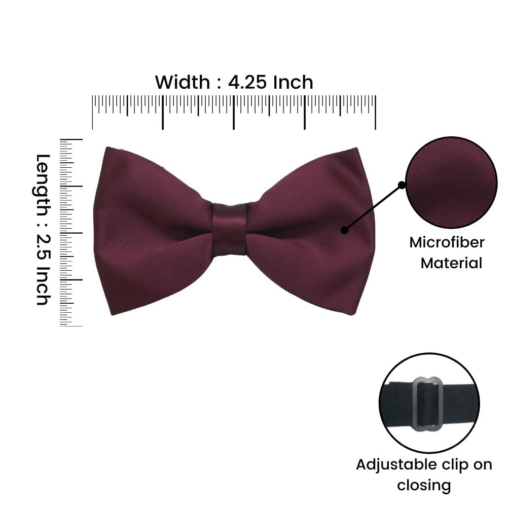 The Tie Hub Arm Solid Purple Microfiber Bow Tie For Men - Image 4 thumbnail