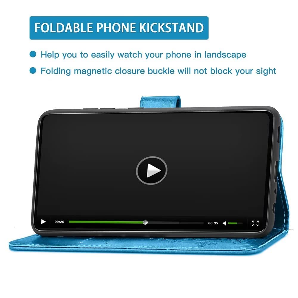 Cover Portafoglio WBWONE Per VIVO V29 Lite 5G - Custodia In Pelle Con Tasche Carte E Supporto (Blu) - 4
