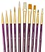 Price comparison product image Quality Brush Sets of 10 Artist Paint Brushes Oil Watercolour Sable & Acrylic (SVP8 - Bristle & Taklonm Round & Shaders)