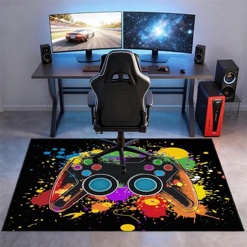 Tapete gamer antideslizante 3x5 ft para habitación miniatura 4