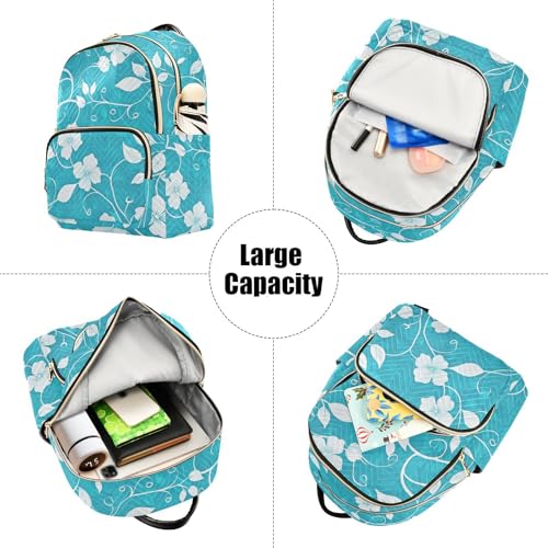 Mochila impermeable de 12.5 pulgadas compacta tamaño S con diseño floral casual 5