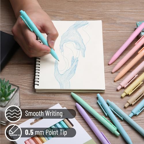 Image of Mr. Pen- Retractable Gel Pens, 12 Pack, Assorted Color Ink | Fine Point 0.5mm, Fast Dry, Smooth Writing, Cute Pens for Drawing, Writing Planner and School Supplies