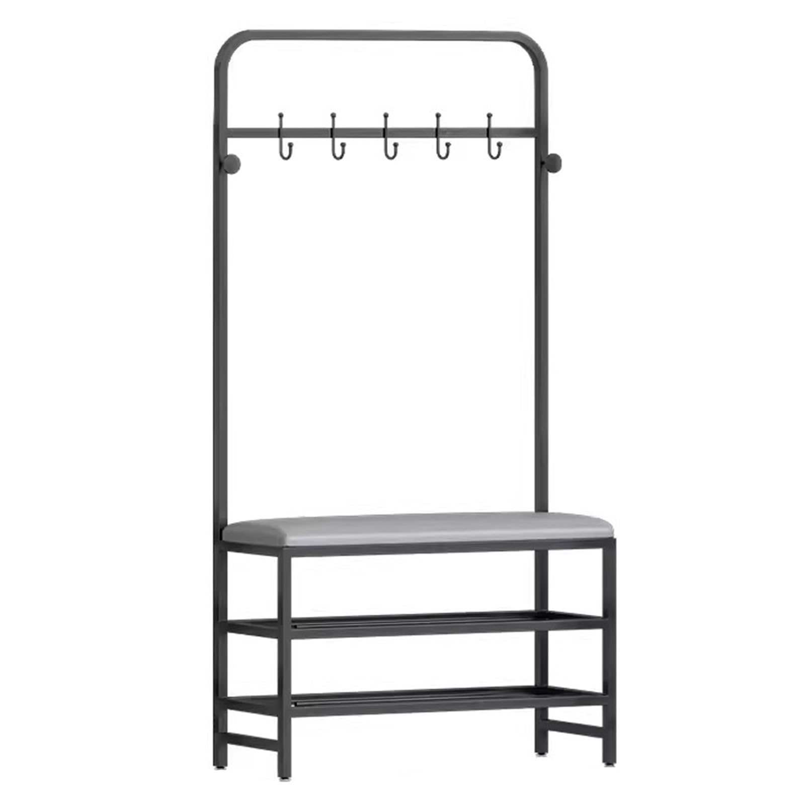 Hall tree avec banc en cuir synthétique et cadre en métal stable