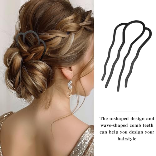 Sibba 6x Haar Steckkamm Frisur Haargabel Metallspange Französisch Hochsteckfrisuren Hilfsmittel U Form Einsteckkamm Haarklammer Haarnadel Zum Stecken für Frauen Mädchen Brautschleier Hochzeit Frisuren